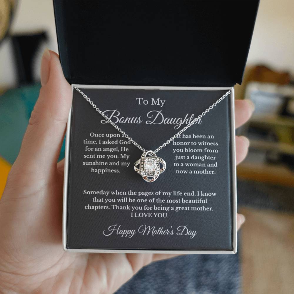 To My Bonus Daughter From Mom, Mother's Day Necklace