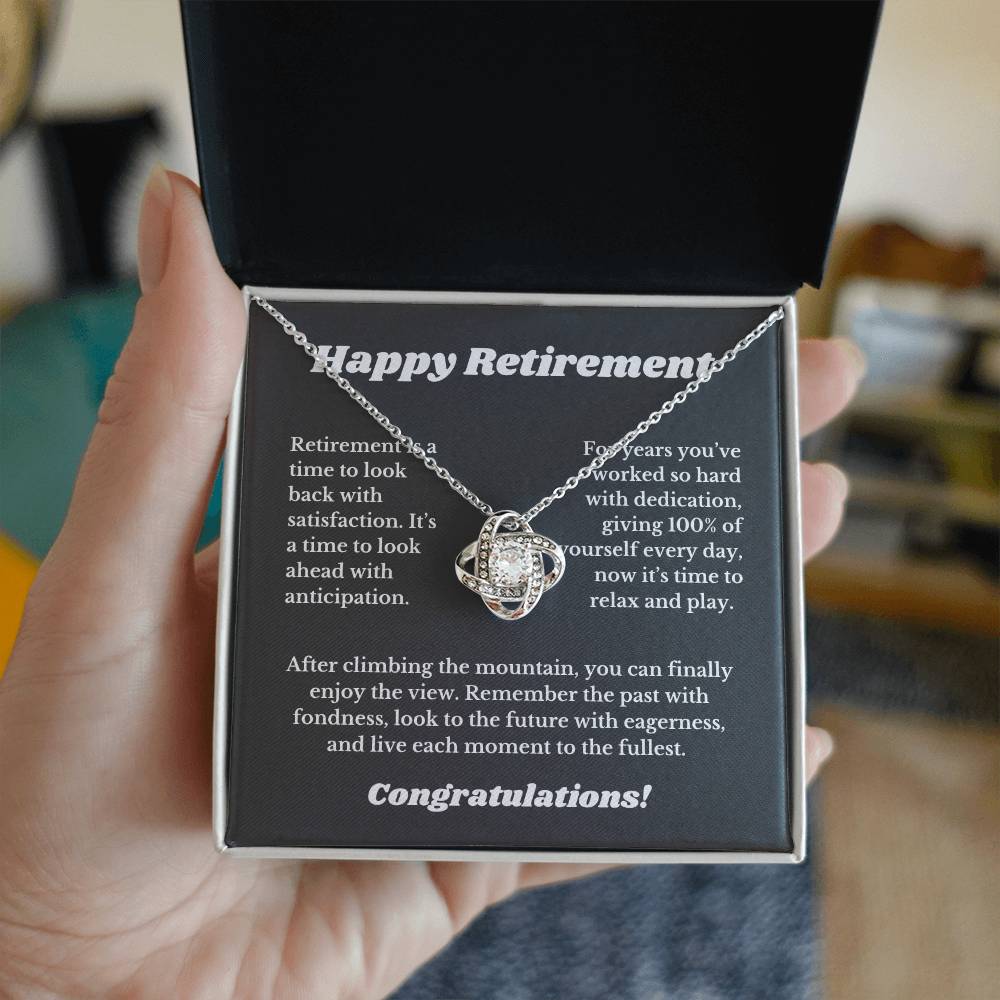 Happy Retirement Necklace Gift for Coworker, Family, Friend Jewelry, Congratulations