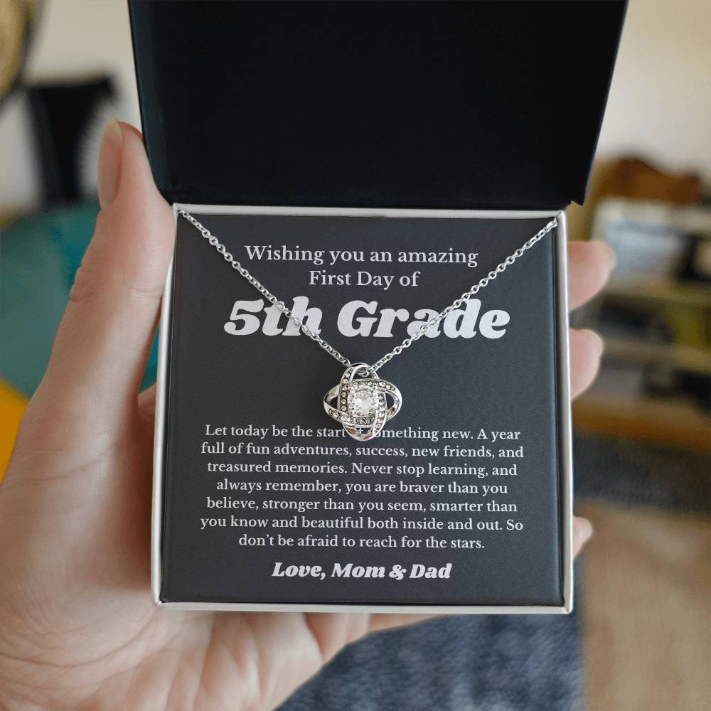First Day Of 5th Grade , For Daughter, Son, Back To School Gift Necklace Jewelry, Elementary