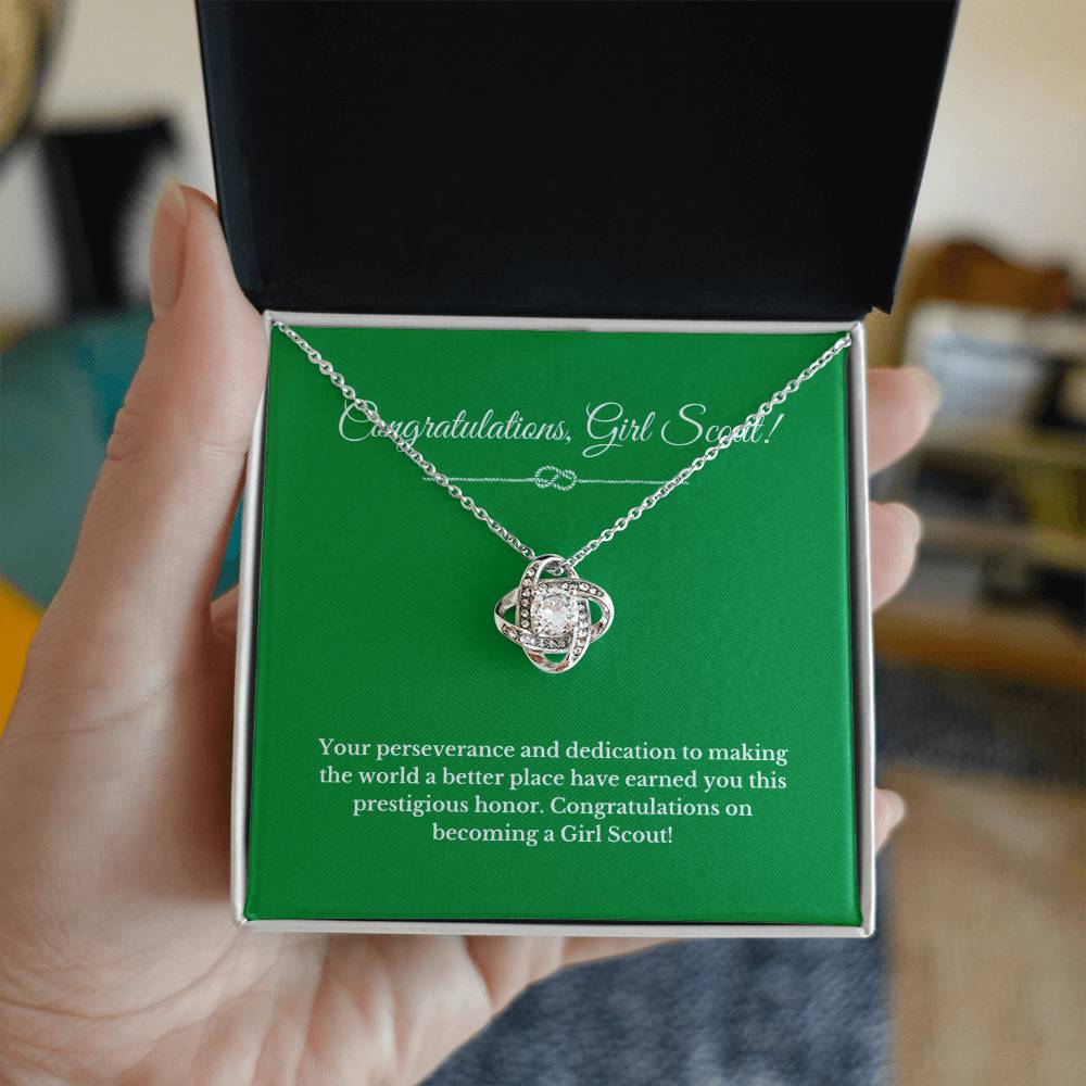 Love Knot Girl Scout Gift, Girl Scout Necklace, Girl Scout Gifts, Girl Scout Jewelry, Girl Scout Leader Gift, Girl Scout Gold Award Gift, Gold Award