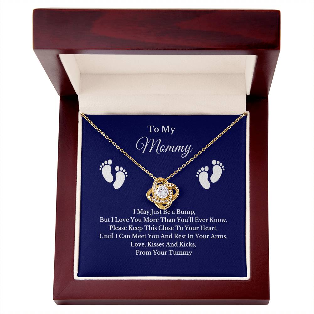Baby Bump Necklace for Mom, Gold Silver Pendant Jewelry with Message Card, Gift for New Mommy