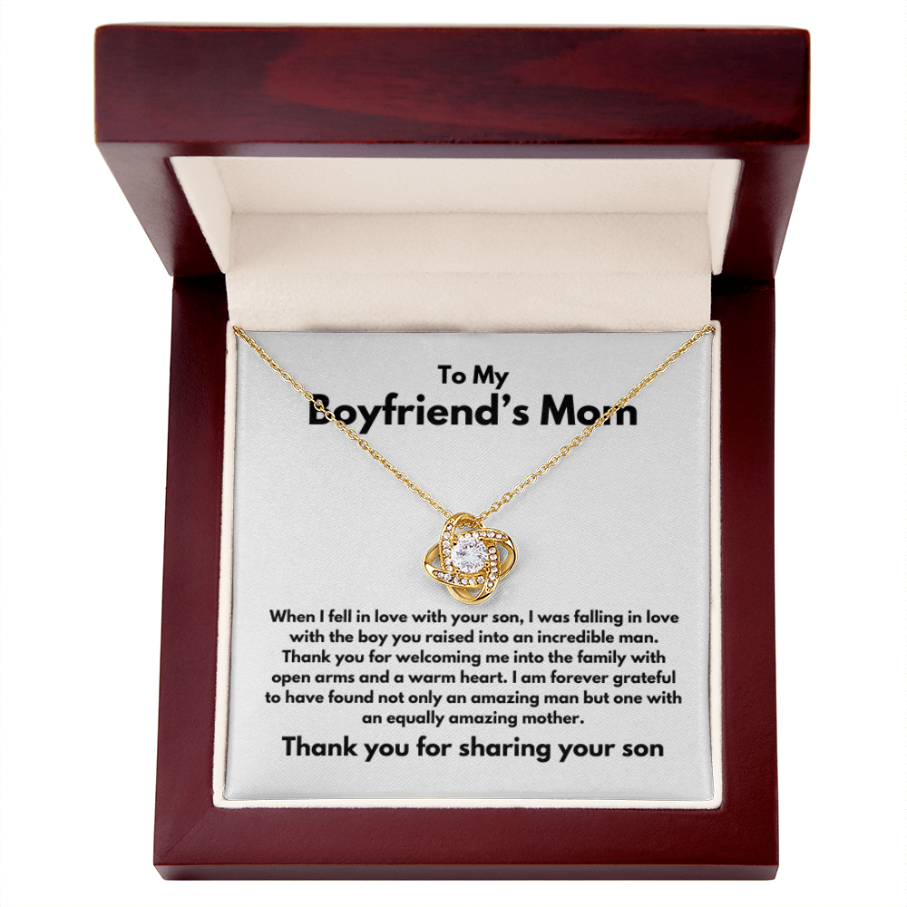 To Boyfriend's Mom Gift Forever Grateful Knot Necklace