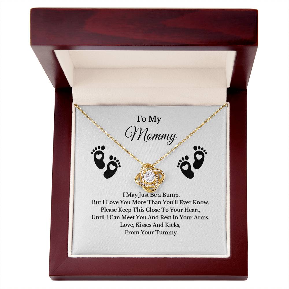 Baby Bump Necklace for Mom, Gold Silver Pendant Jewelry with Message Card, Gift for New Mommy