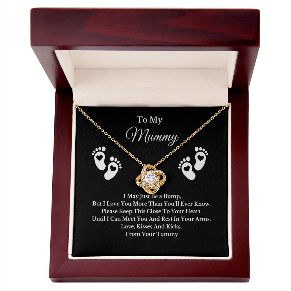 Baby Bump Necklace for Mum, Silver Pendant with Message Card, Gift for Mummy