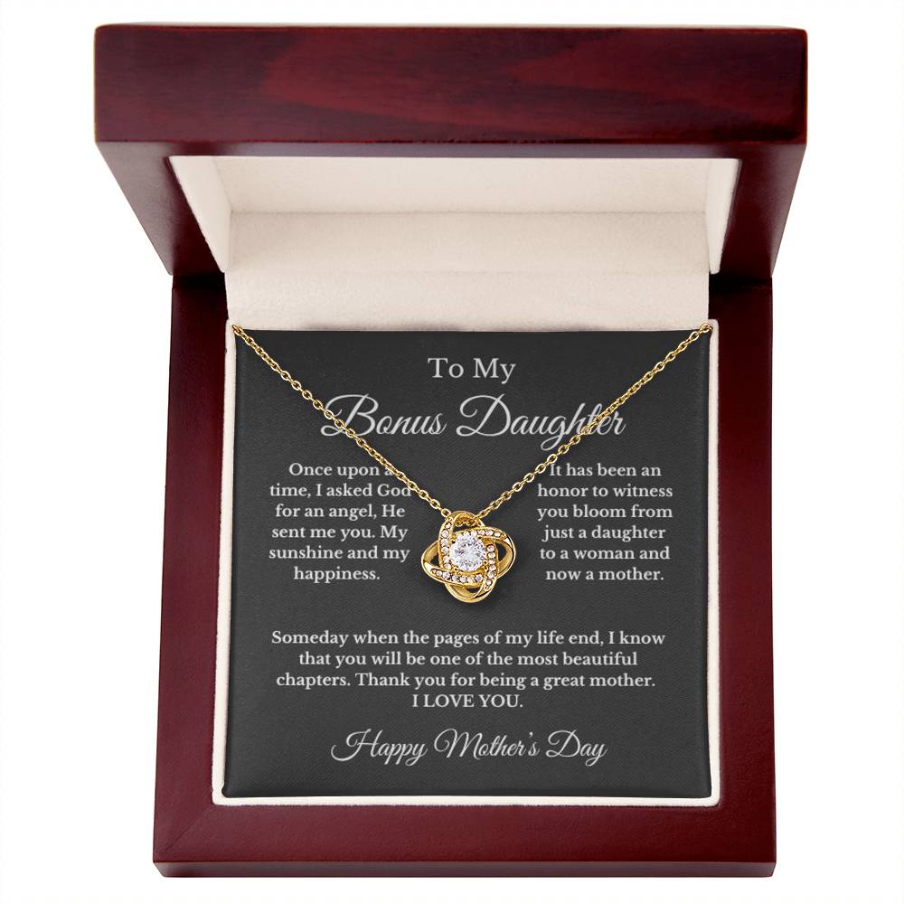 To My Bonus Daughter From Mom, Mother's Day Necklace