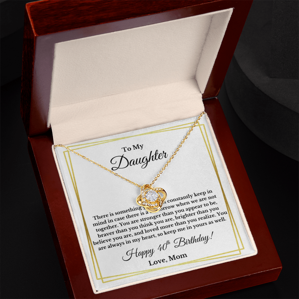Daughter's 40th Birthday Necklace Gift With Message Card Love Mom
