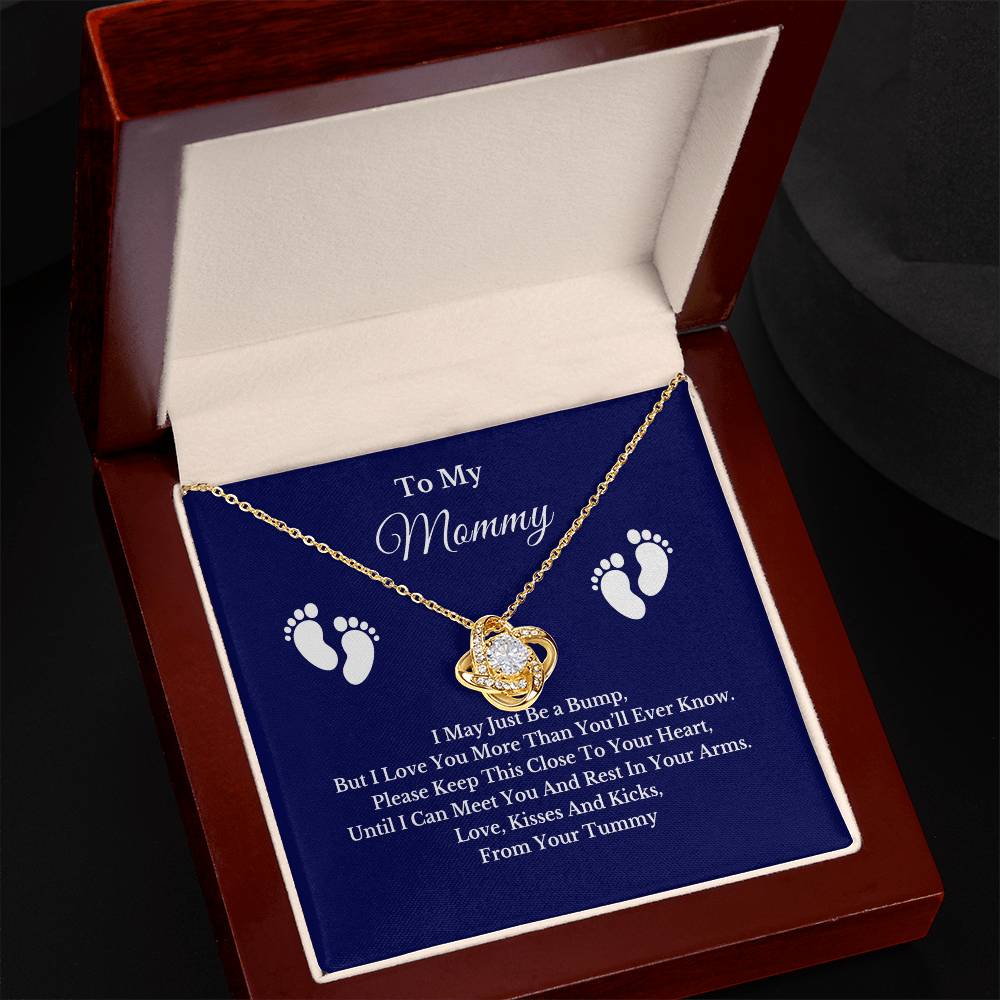 Baby Bump Necklace for Mom, Gold Silver Pendant Jewelry with Message Card, Gift for New Mommy