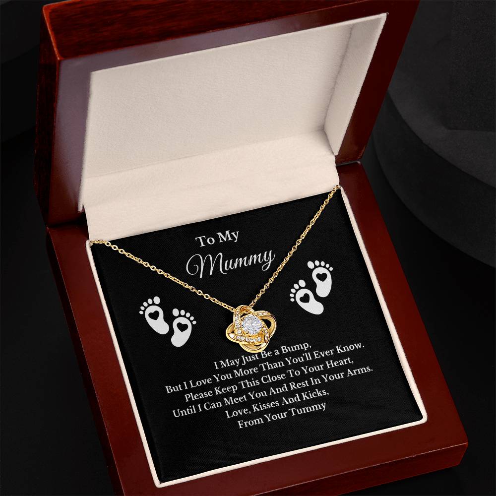 Baby Bump Necklace for Mum, Silver Pendant with Message Card, Gift for Mummy