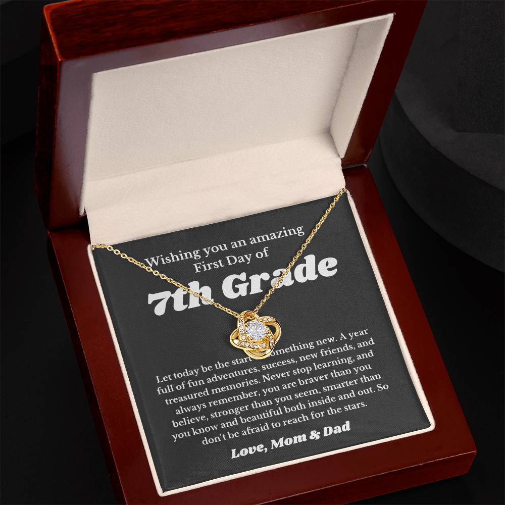 First Day Of 7th Grade , For Daughter, Son, Back To School Gift Necklace Jewelry, Middle School