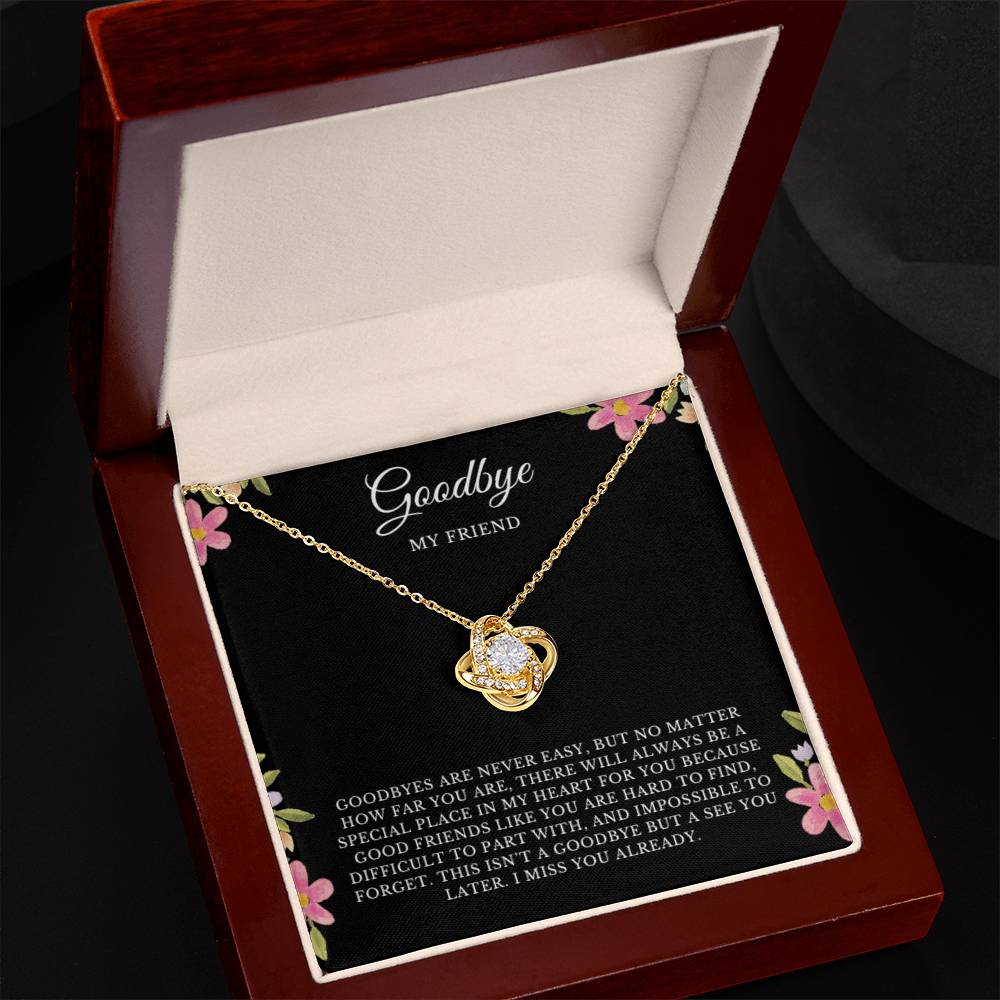 Love Knot Best Friend Going Away Necklace, Gift for Friend, Moving Away Gift ,Farewell