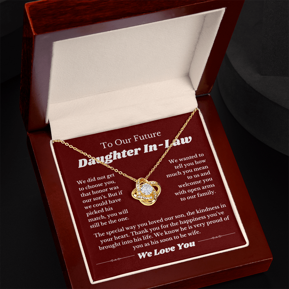 Future Daughter In Law Gift, Love Knot Necklace, Daughter In Law Into Family, Wedding Gift