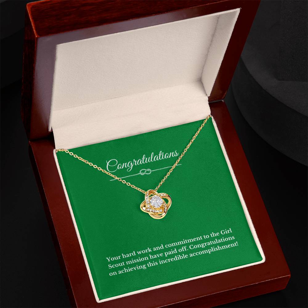Love Knot Girl Scout Gift, Girl Scout Necklace, Girl Scout Gifts, Girl Scout Jewelry, Girl Scout Leader Gift, Girl Scout Gold Award Gift, Gold Award