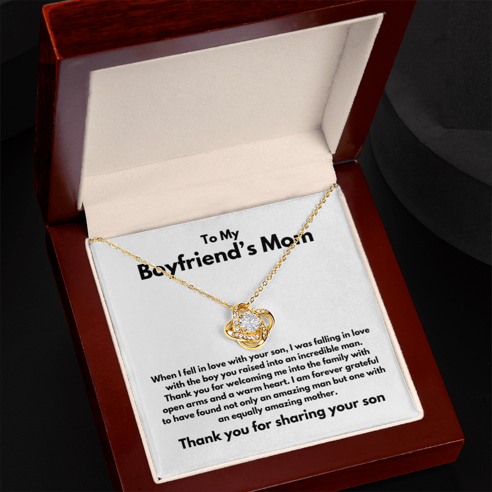 To Boyfriend's Mom Gift Forever Grateful Knot Necklace