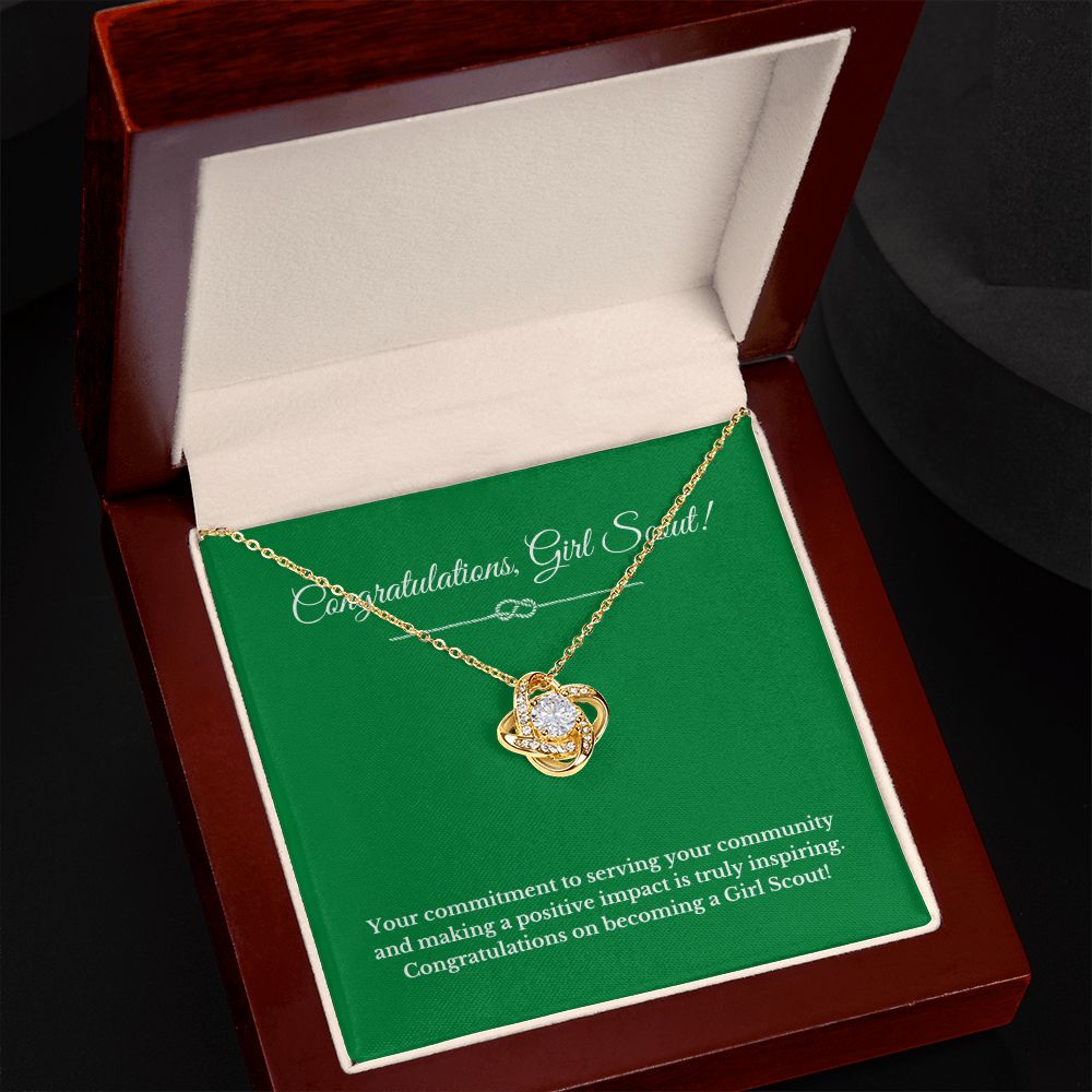 Love Knot Girl Scout Gift, Girl Scout Necklace, Girl Scout Gifts, Girl Scout Jewelry, Girl Scout Leader Gift, Girl Scout Gold Award Gift, Gold Award