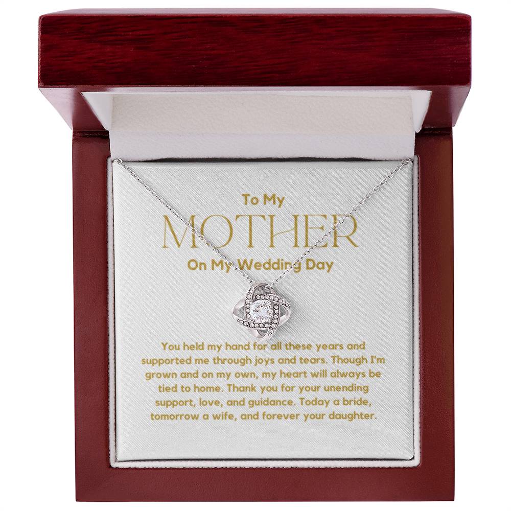 Mother of The Bride Gift, to Mom on My Wedding Day, Necklace from Daughter.