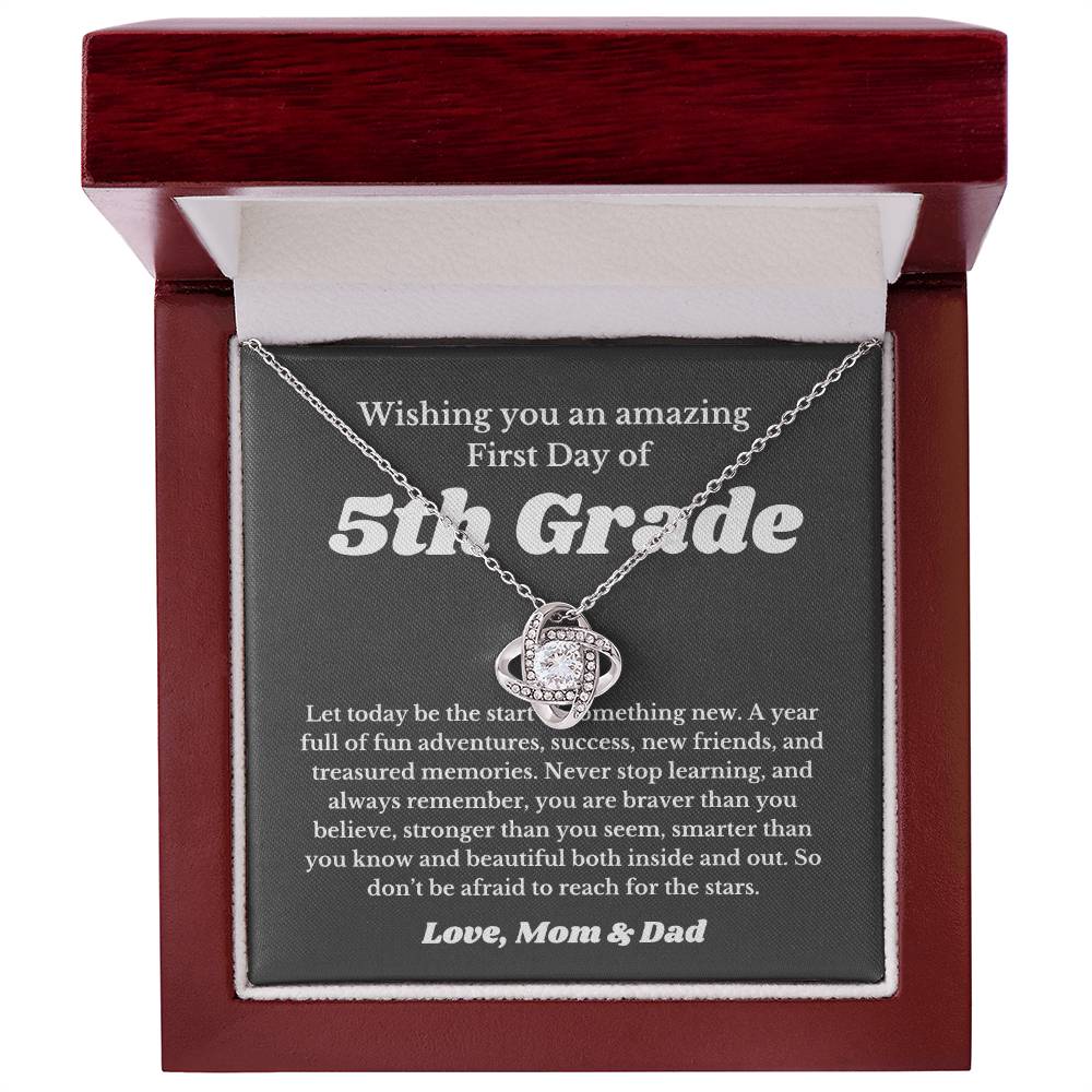 First Day Of 5th Grade , For Daughter, Son, Back To School Gift Necklace Jewelry, Elementary