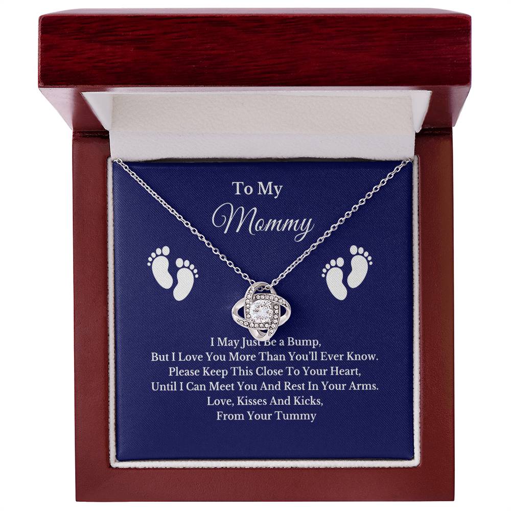 Baby Bump Necklace for Mom, Gold Silver Pendant Jewelry with Message Card, Gift for New Mommy