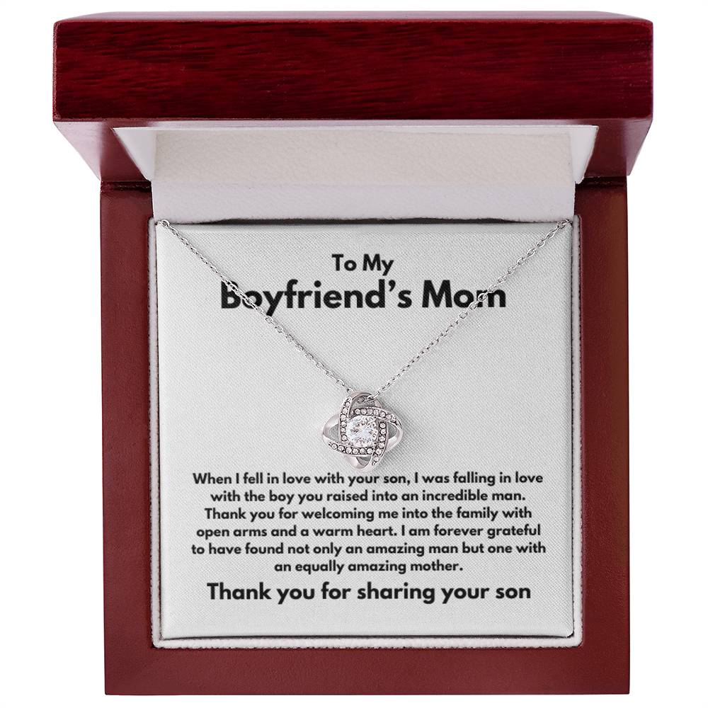 To Boyfriend's Mom Gift Forever Grateful Knot Necklace