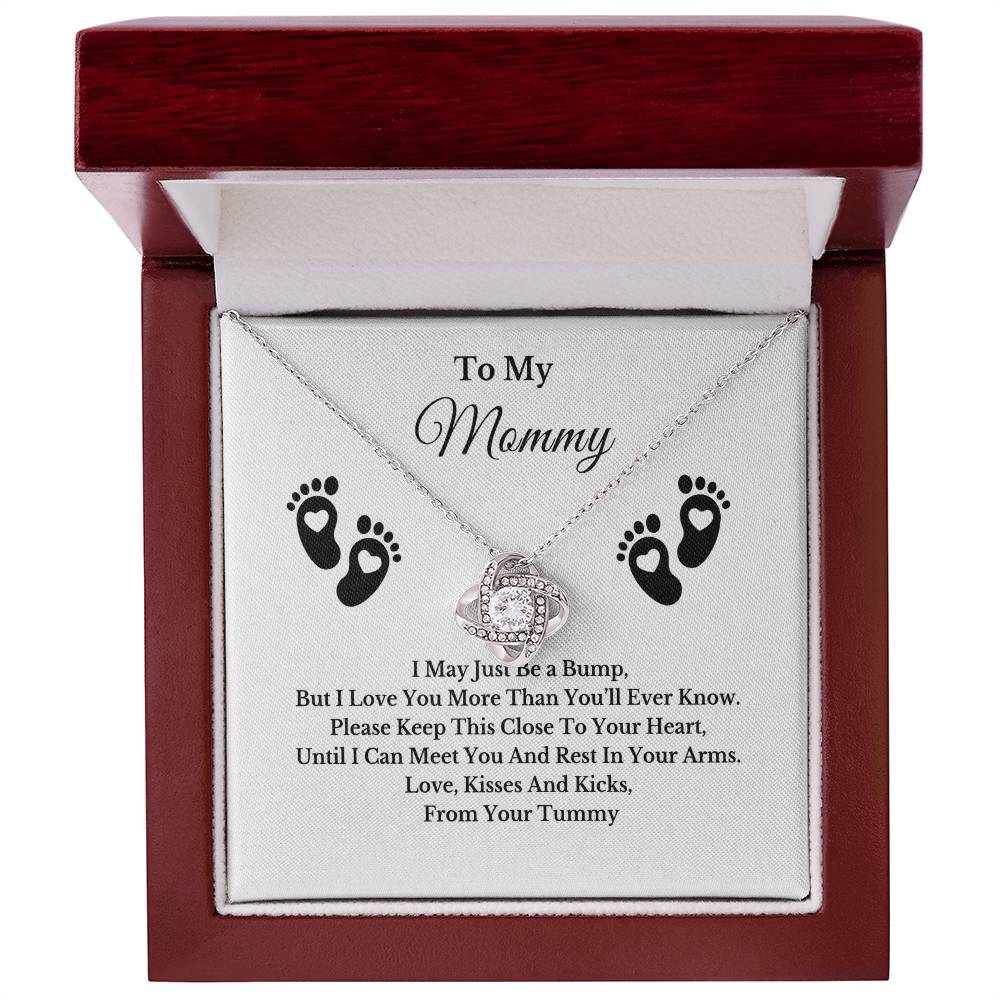 Baby Bump Necklace for Mom, Gold Silver Pendant Jewelry with Message Card, Gift for New Mommy