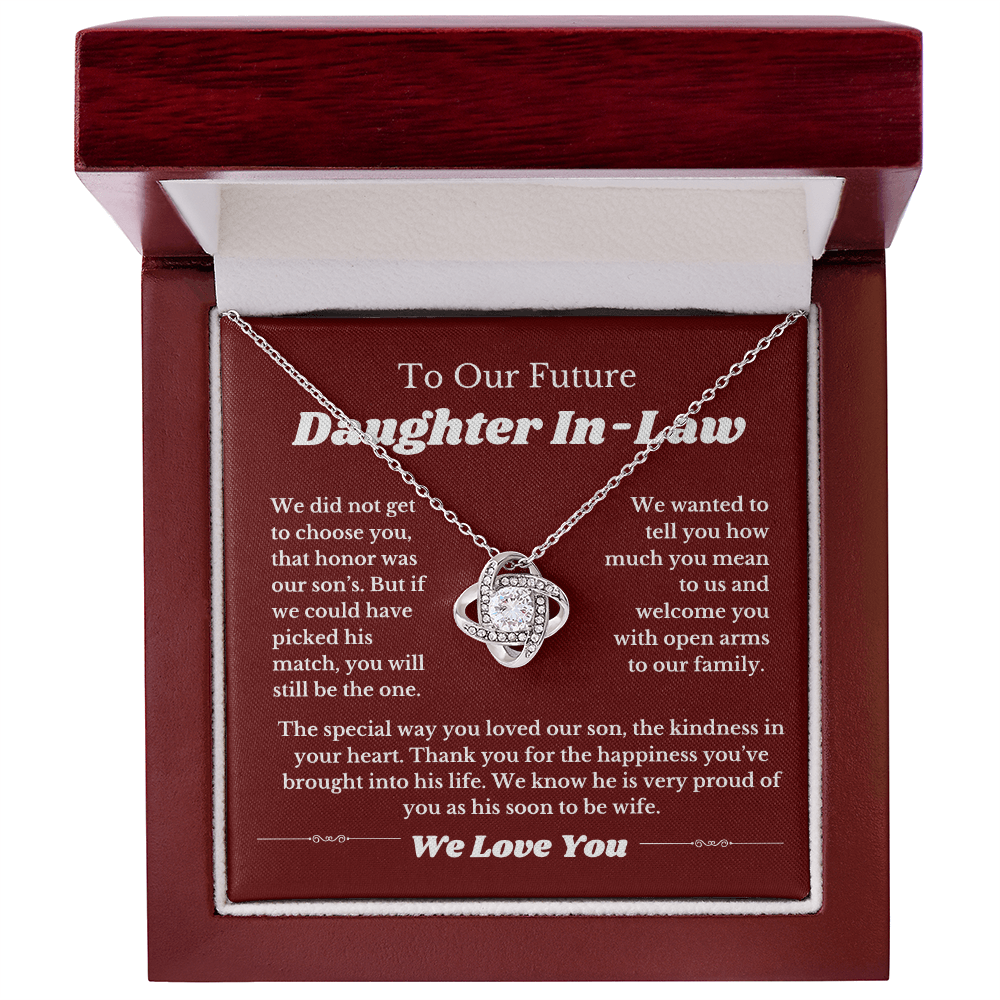 Future Daughter In Law Gift, Love Knot Necklace, Daughter In Law Into Family, Wedding Gift