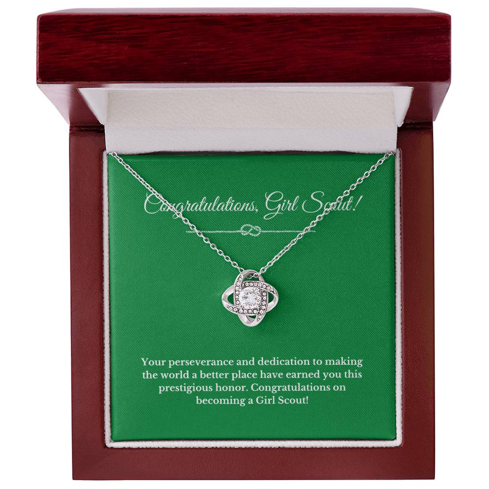 Love Knot Girl Scout Gift, Girl Scout Necklace, Girl Scout Gifts, Girl Scout Jewelry, Girl Scout Leader Gift, Girl Scout Gold Award Gift, Gold Award