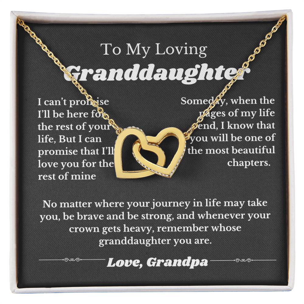 To My Granddaughter From Grandpa, Interlocking Hearts Necklace Gift from Grandfather, Birthday, Wedding Granddaughter jewelry