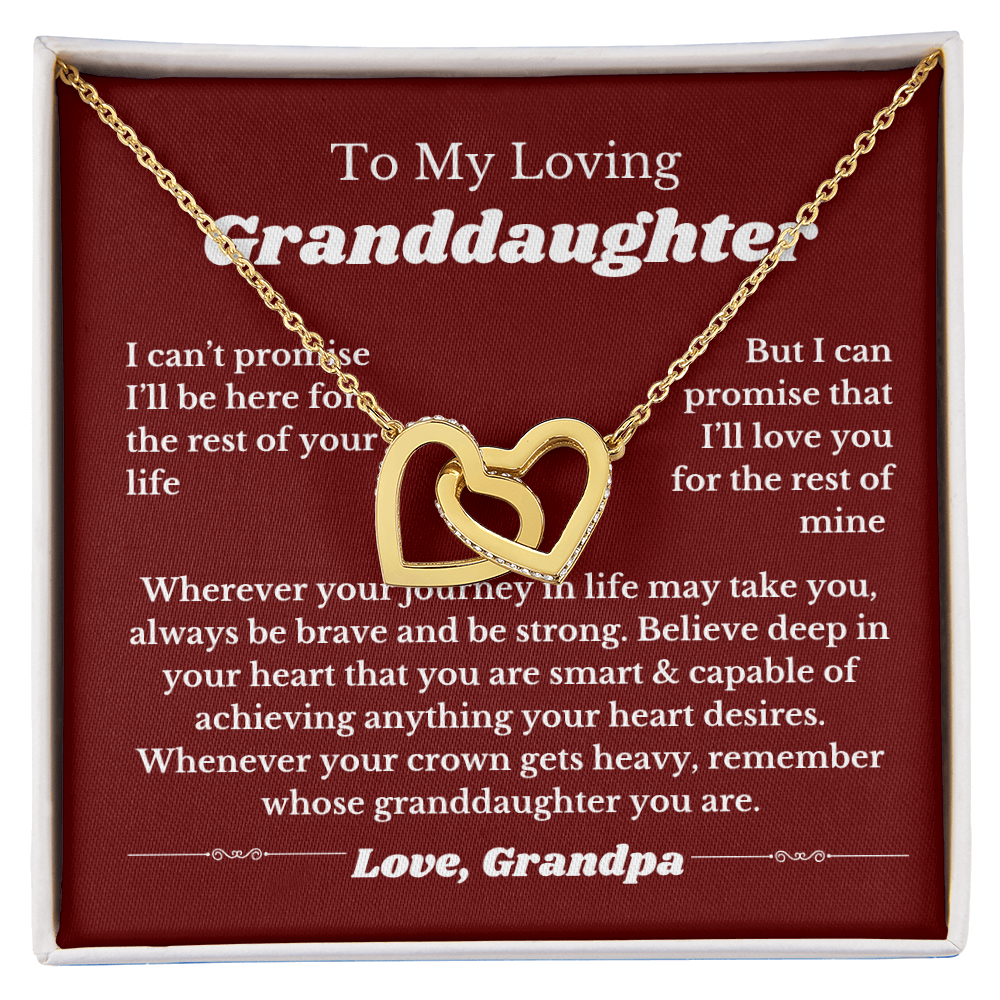 To My Granddaughter From Grandpa, Interlocking Hearts Necklace Gift from Grandfather, Birthday, Wedding Granddaughter jewelry