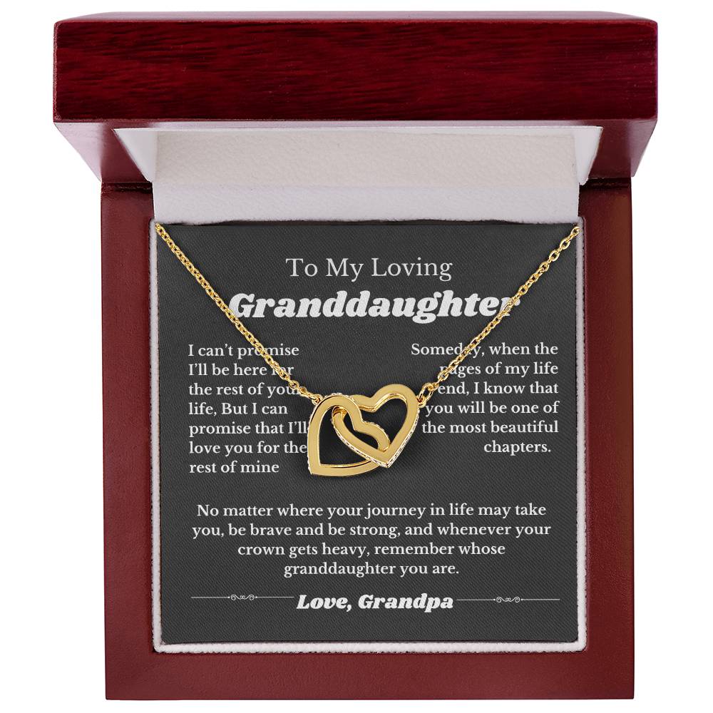 To My Granddaughter From Grandpa, Interlocking Hearts Necklace Gift from Grandfather, Birthday, Wedding Granddaughter jewelry