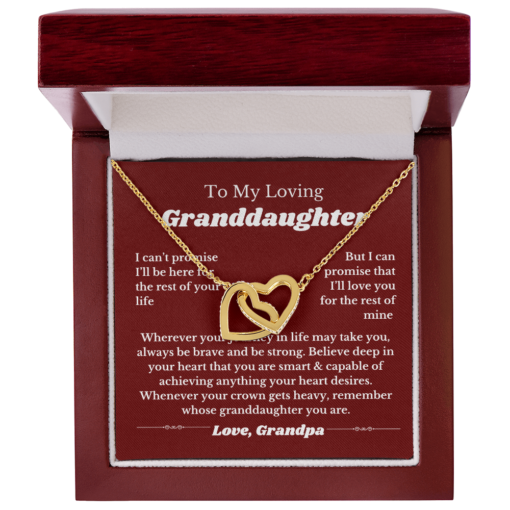 To My Granddaughter From Grandpa, Interlocking Hearts Necklace Gift from Grandfather, Birthday, Wedding Granddaughter jewelry