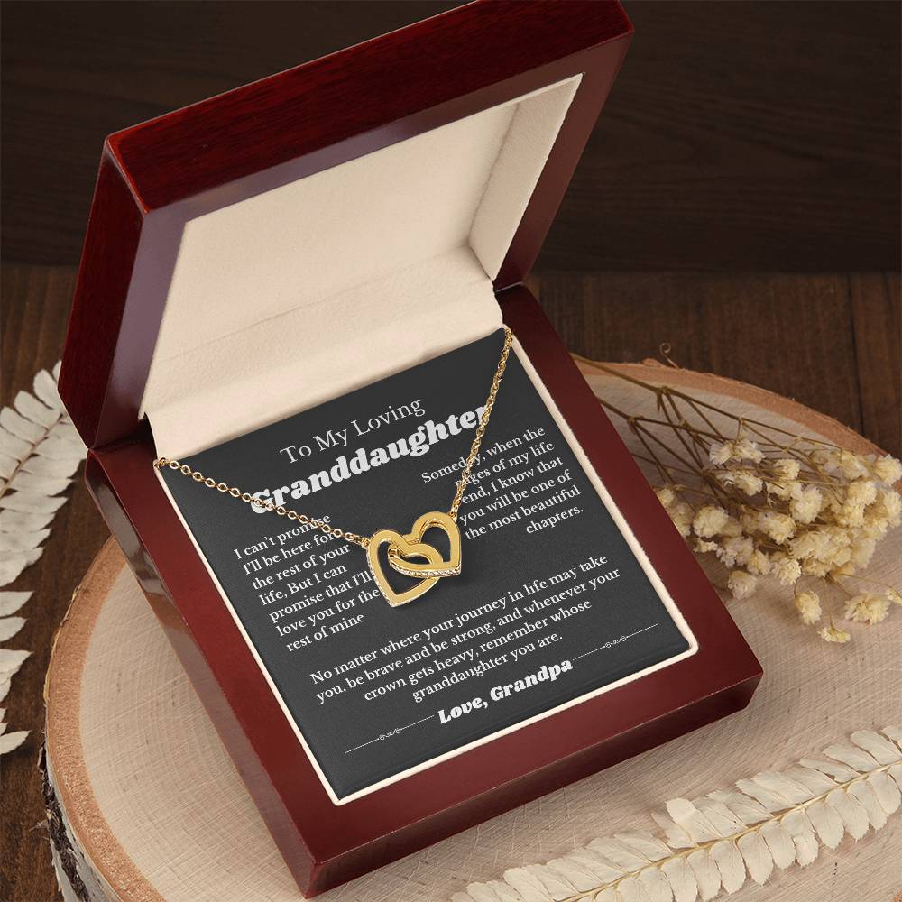 To My Granddaughter From Grandpa, Interlocking Hearts Necklace Gift from Grandfather, Birthday, Wedding Granddaughter jewelry