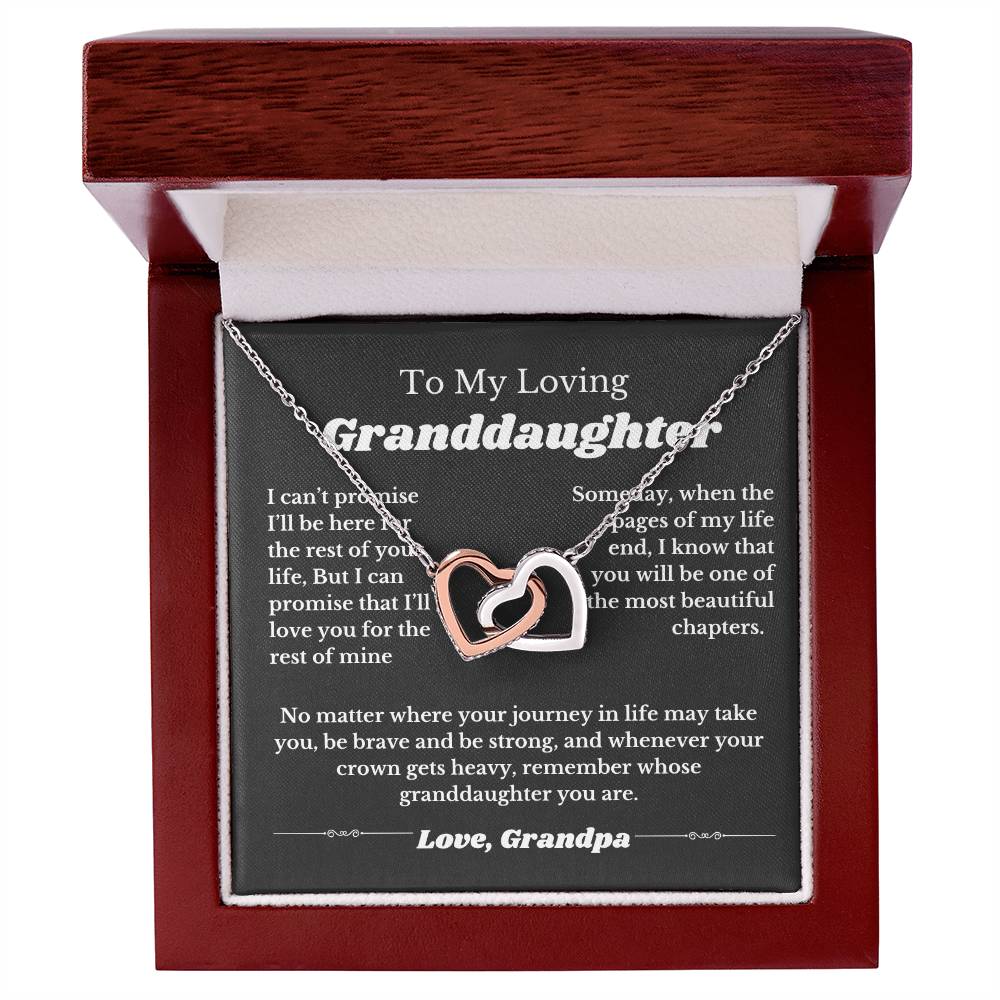 To My Granddaughter From Grandpa, Interlocking Hearts Necklace Gift from Grandfather, Birthday, Wedding Granddaughter jewelry
