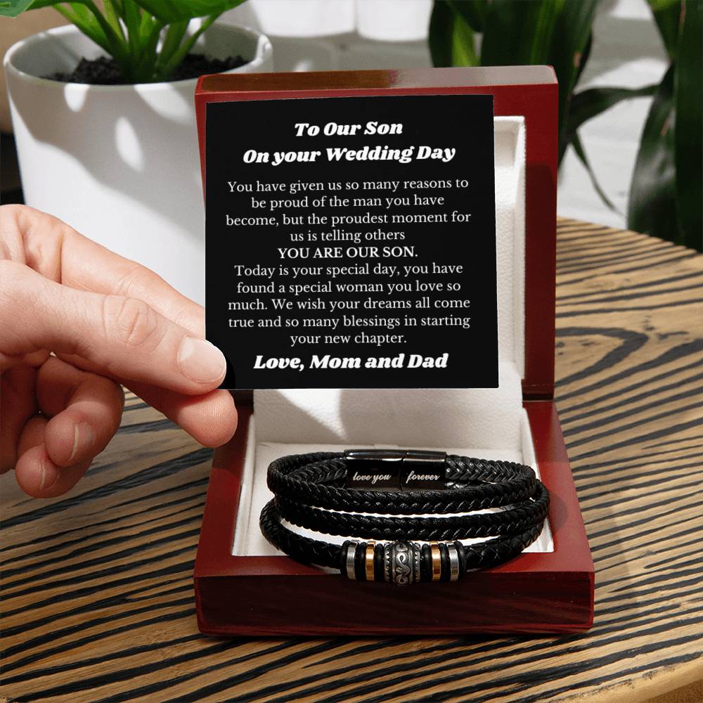 Bracelet for Son on Wedding Day, Wedding Gift for Son from Mom, Mother to Son Wedding Present, Meaningful Jewelry