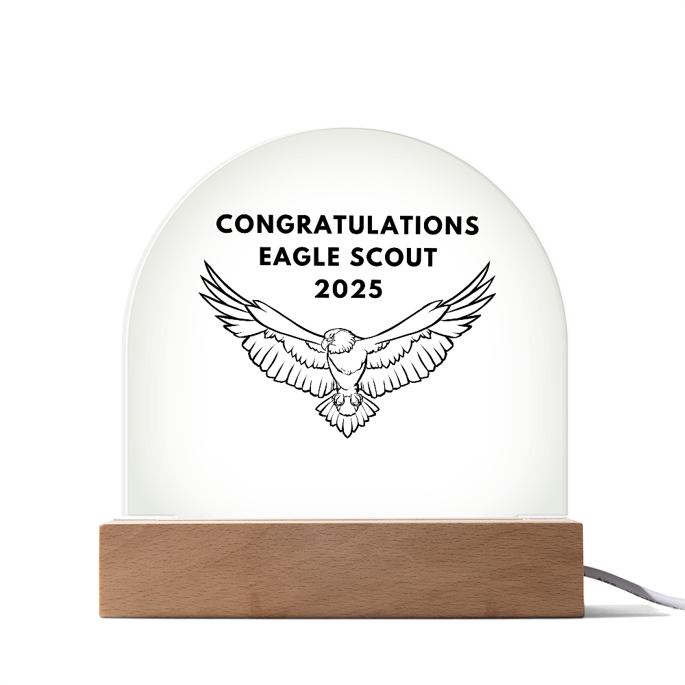 Acrylic Light Up Dome Plaque for Eagle Scout 2025 Gift