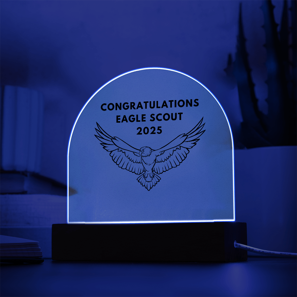 Acrylic Light Up Dome Plaque for Eagle Scout 2025 Gift