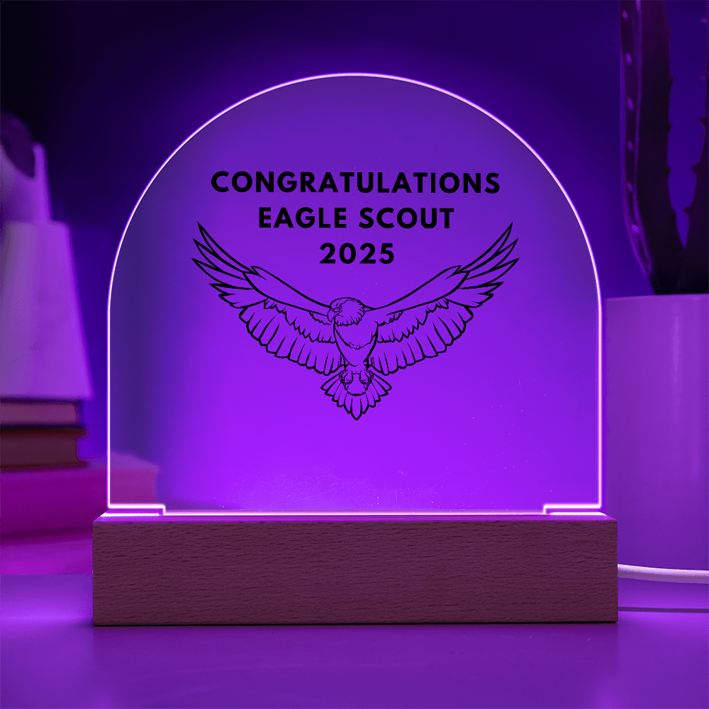 Acrylic Light Up Dome Plaque for Eagle Scout 2025 Gift