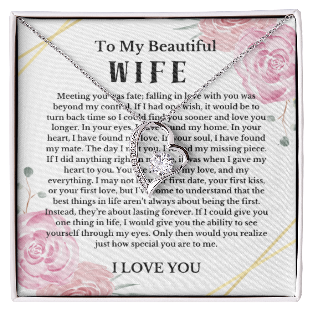 Love Message Necklace and Sweet Paper Flower Bouquet Valentines Day Couple Gift Soulmate Girlfriend Wife