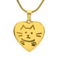 Cat Engraved Heart Necklace, Personalized Pet Gift, Personalized Pet Name, Luxury 18K Gold or Silver Jewelry, Christmas Gift, Kitty