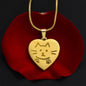 Cat Engraved Heart Necklace, Personalized Pet Gift, Personalized Pet Name, Luxury 18K Gold or Silver Jewelry, Christmas Gift, Kitty