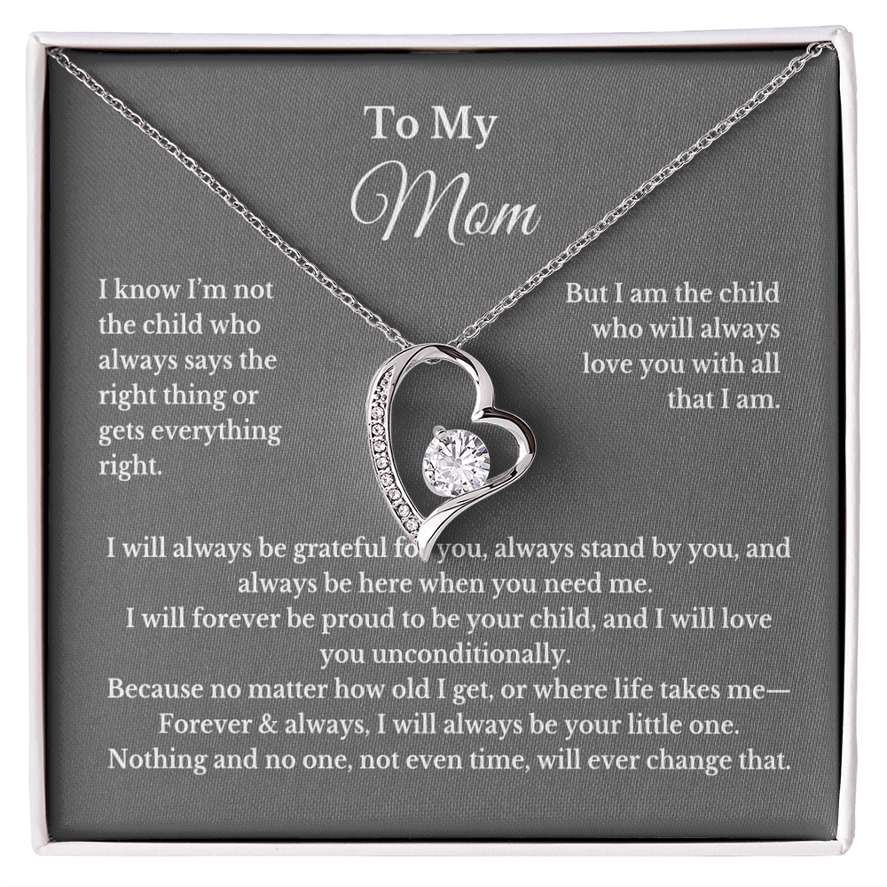 To My Mom Heart Necklace Gift For Mothers Day