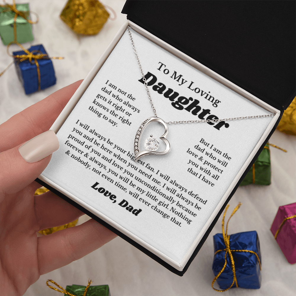 To My Daughter Heart Necklace Gift From Dad Jewelry