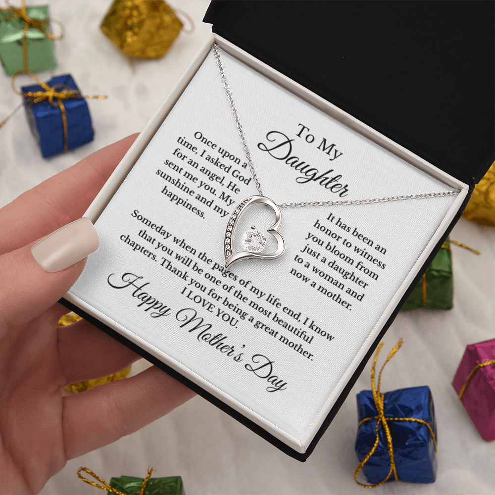 To My Daughter From Mom Dad, Mother's Day Love Necklace.