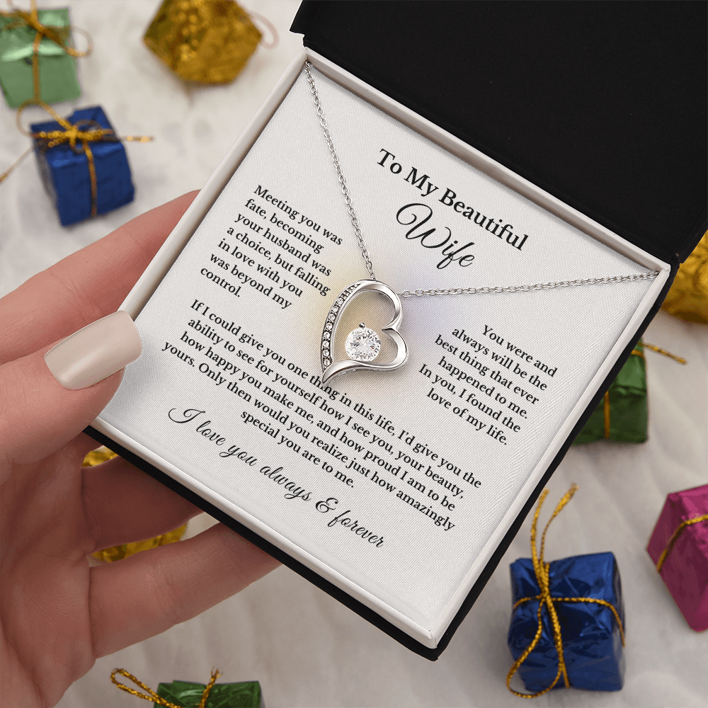 Heart Necklace, Romantic Gift for Wife, To My Wife from Husband, Cute Jewelry, Valentine's Day Gift, Anniversary Gift, Birthday Gift