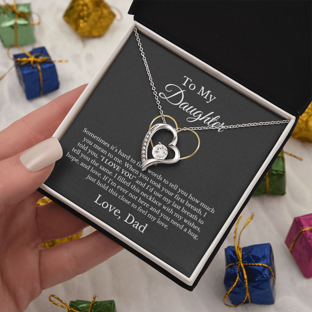 To My Daughter Heart Special Necklace From Dad