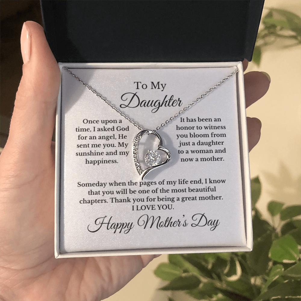 To My Daughter From Mom Dad, Mother's Day Love Necklace.