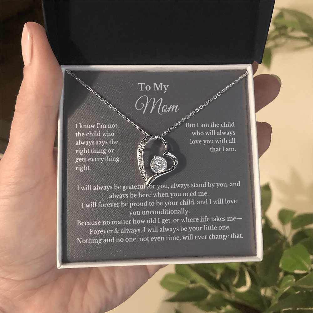 To My Mom Heart Necklace Gift For Mothers Day