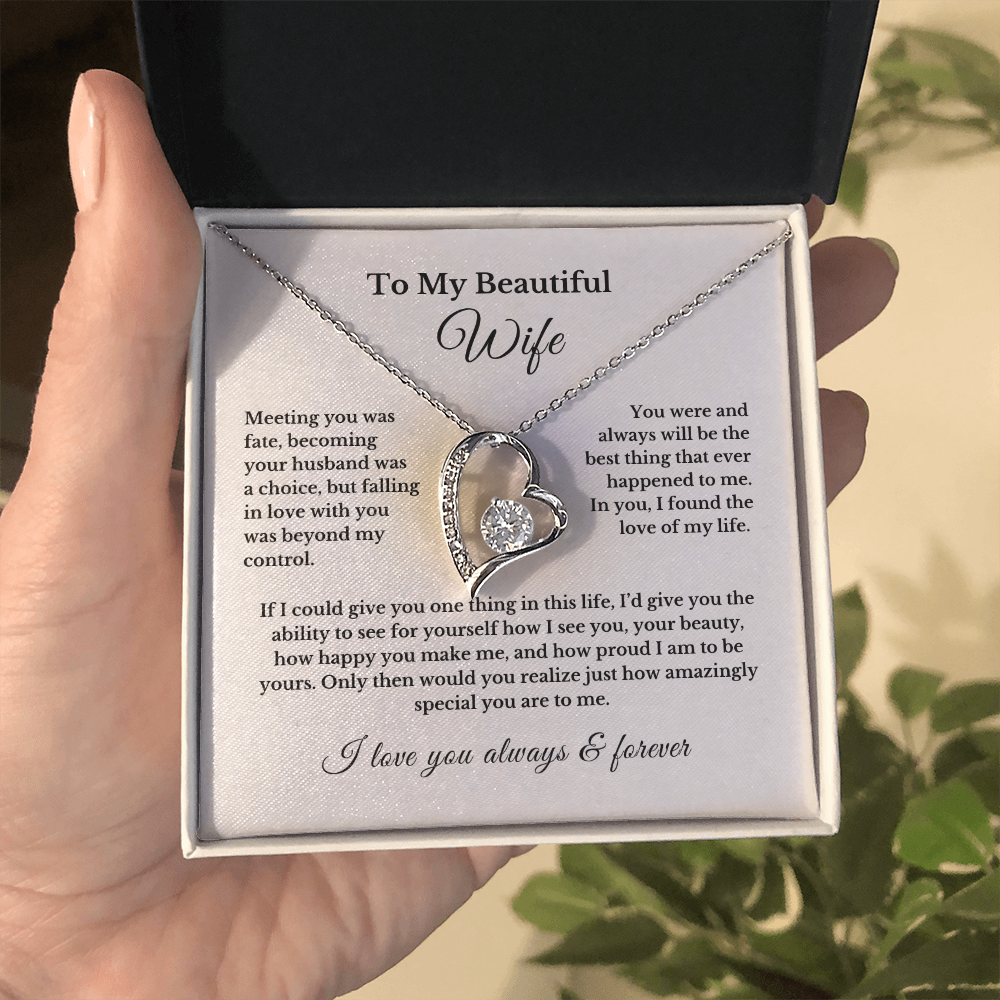 Heart Necklace, Romantic Gift for Wife, To My Wife from Husband, Cute Jewelry, Valentine's Day Gift, Anniversary Gift, Birthday Gift