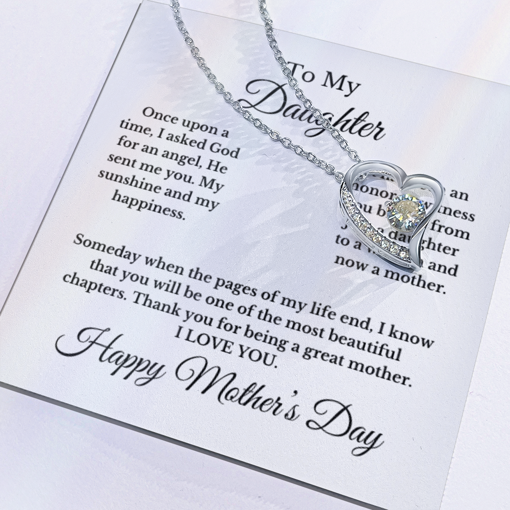 To My Daughter From Mom Dad, Mother's Day Love Necklace.