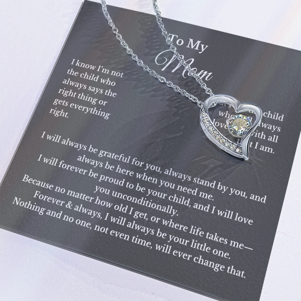 To My Mom Heart Necklace Gift For Mothers Day