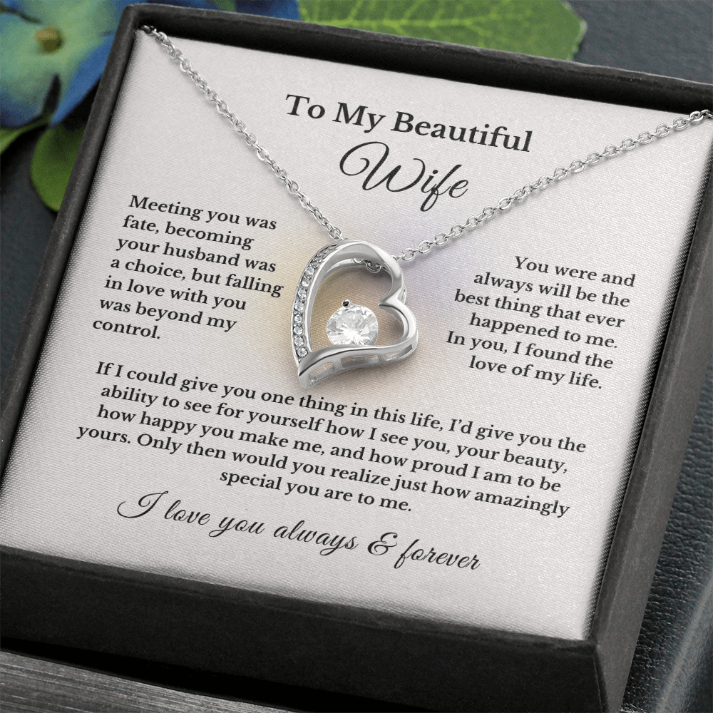 Heart Necklace, Romantic Gift for Wife, To My Wife from Husband, Cute Jewelry, Valentine's Day Gift, Anniversary Gift, Birthday Gift