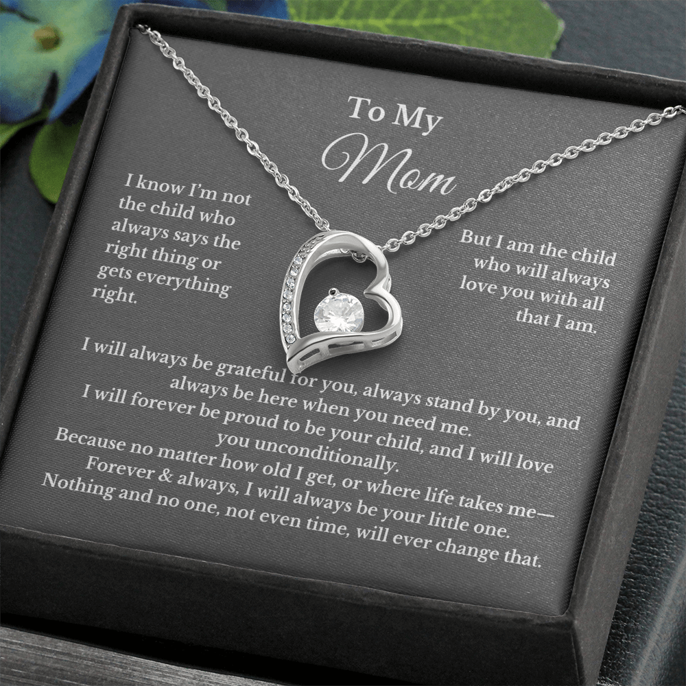 To My Mom Heart Necklace Gift For Mothers Day